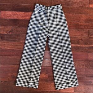 Vintage Black & White Plaid High Rise Wide Leg Pants